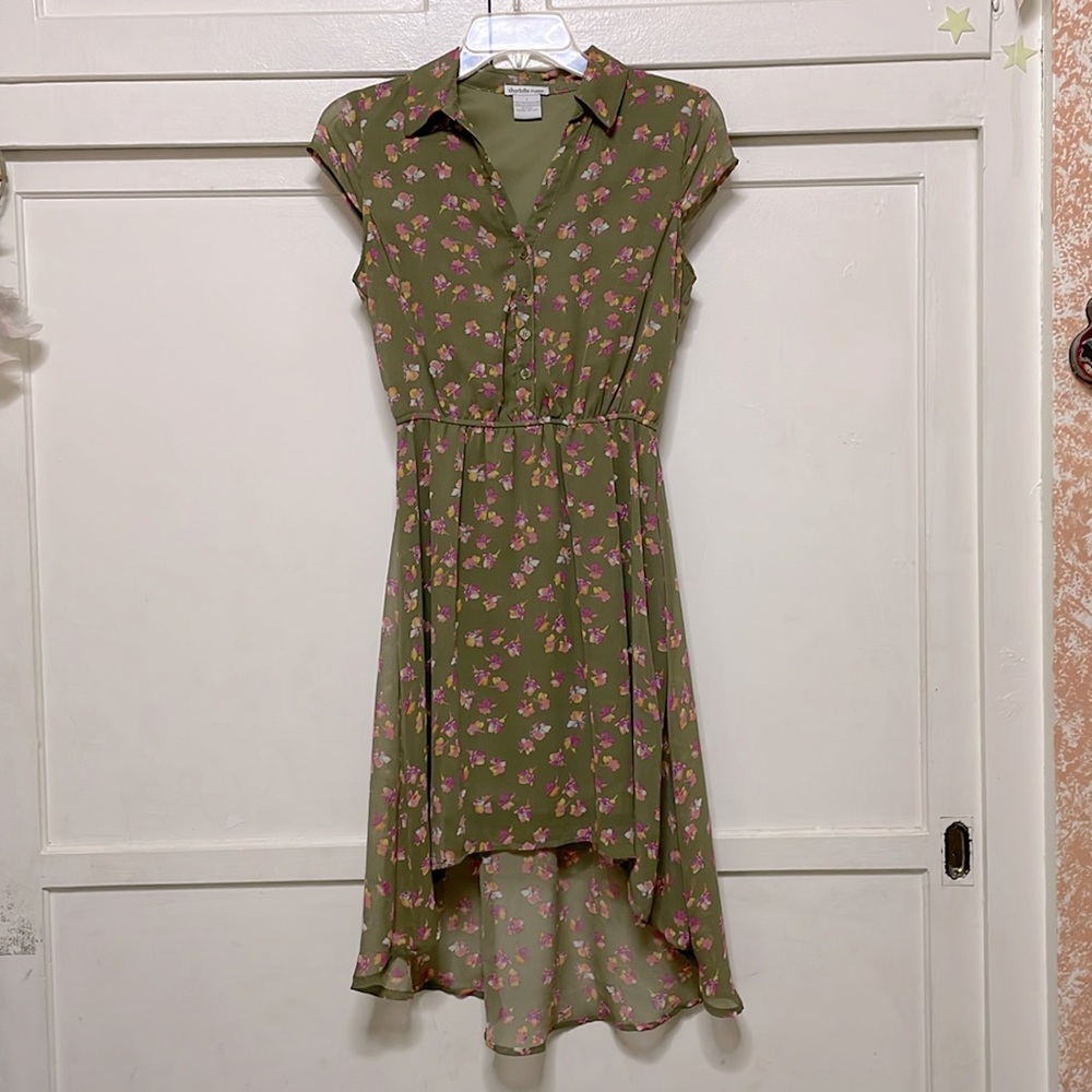 Charlotte Russe Olive Green Floral Dress